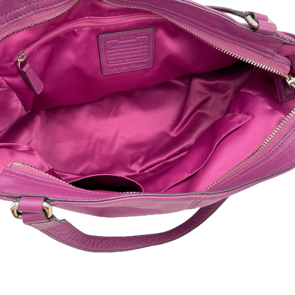 Coach Park Carrie‎ Purple Leather Satchel Tote Shoulder Bag F23284 - Picture 13 of 16